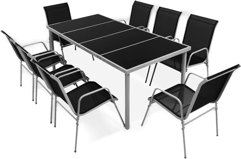 Vidaxl Utendørs spisestue 9 deler