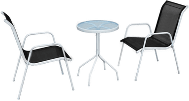 Vidaxl Bistrosett 3 deler svart
