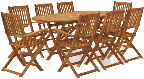 Vidaxl Sammenleggbar spisestue 9 deler