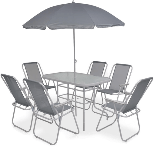 Vidaxl Utendørs spisestue 8 deler grå