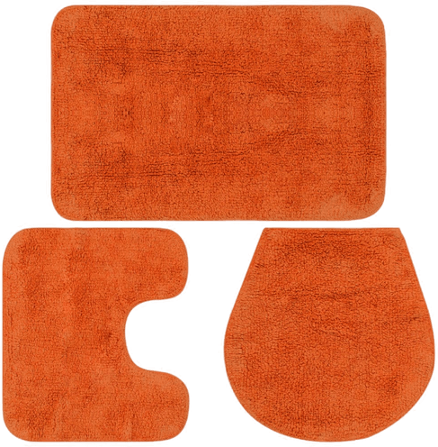 Vidaxl Baderomsmattesett 3 stk oransje