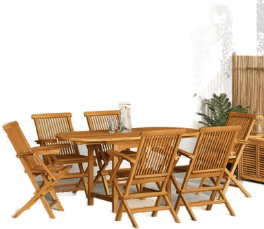 Vidaxl Utendørs spisestue 7 deler