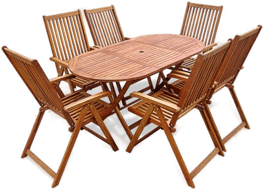 Vidaxl Utendørs spisestue 7 deler