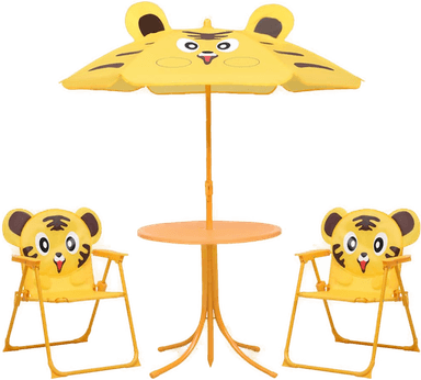 Vidaxl Hagegruppe til barn med parasoll