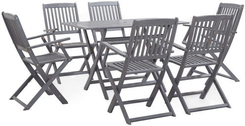 Vidaxl Utendørs spisestue 7 deler