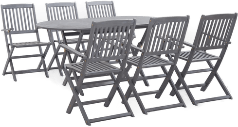 Vidaxl Utendørs spisestue 7 deler