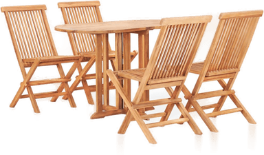 Vidaxl Utendørs spisestue 5 deler teak