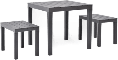 Vidaxl Hagebord med 2 benker brun