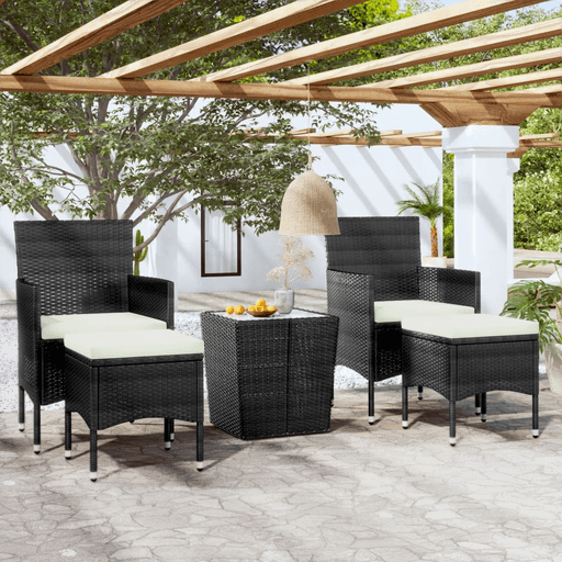 Vidaxl Hagebistrosett 5 deler svart