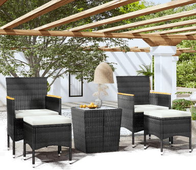 Vidaxl Hagebistrosett 5 deler svart