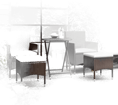 Vidaxl Hagebistrosett 5 deler brun