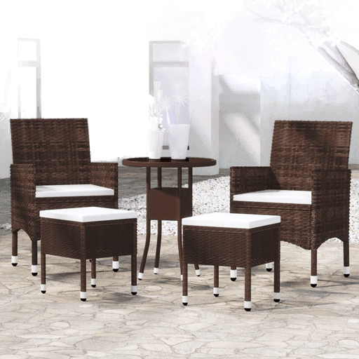 Vidaxl Hagesofagruppe 5 deler brun