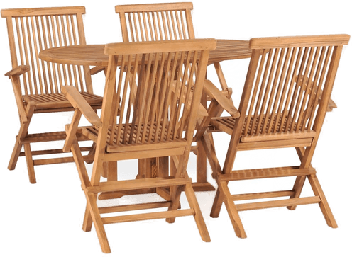 Vidaxl Utendørs spisestue 5 deler teak