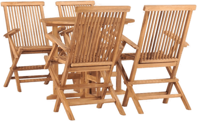 Vidaxl Utendørs spisestue 5 deler teak