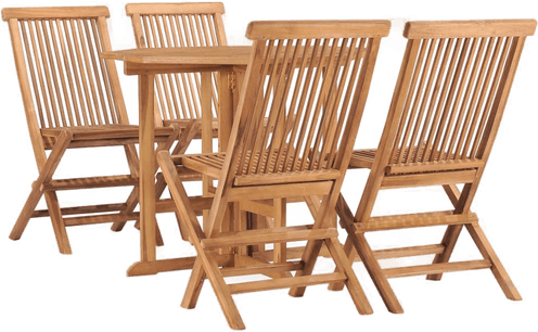 Vidaxl Utendørs spisestue 5 deler teak