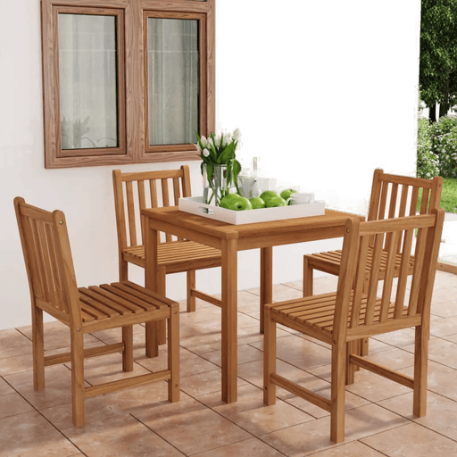 Vidaxl hagespisesett 80x80 cm heltre teak