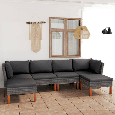 Vidaxl Hagesofagruppe 6 deler grå