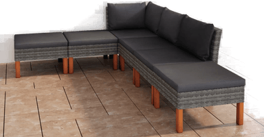 Vidaxl Hagesofagruppe 6 deler grå