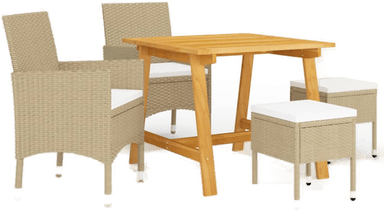 Vidaxl Utendørs spisestue 5 deler