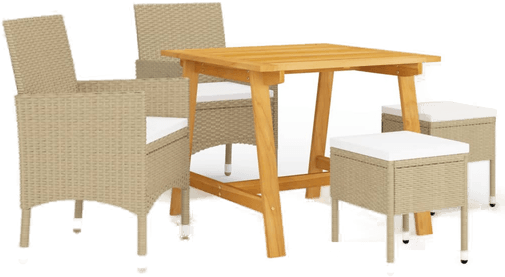 Vidaxl Utendørs spisestue 5 deler