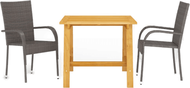 Vidaxl Utendørs spisestue 3 deler