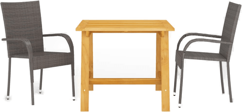 Vidaxl Utendørs spisestue 3 deler