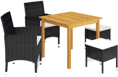 Vidaxl Utendørs spisestue 5 deler