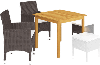 Vidaxl Utendørs spisestue 5 deler
