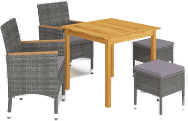 Vidaxl Utendørs spisestue 5 deler