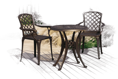 Vidaxl Bistrosett 3 deler bronse