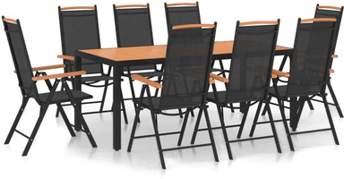 Vidaxl Utendørs spisestue 9 deler