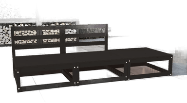 Vidaxl Hagesofagruppe 3 deler svart