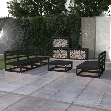 Vidaxl Hagesofagruppe 6 deler svart