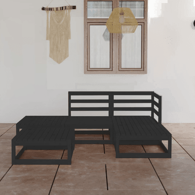 Vidaxl Hagesofagruppe 5 deler svart