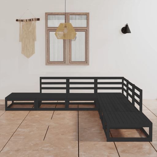 Vidaxl Hagesofagruppe 7 deler svart