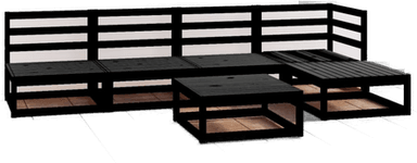 Vidaxl Hagesofagruppe 6 deler svart