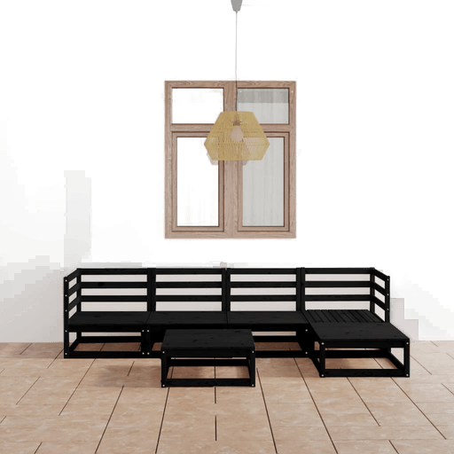 Vidaxl Hagesofagruppe 6 deler svart