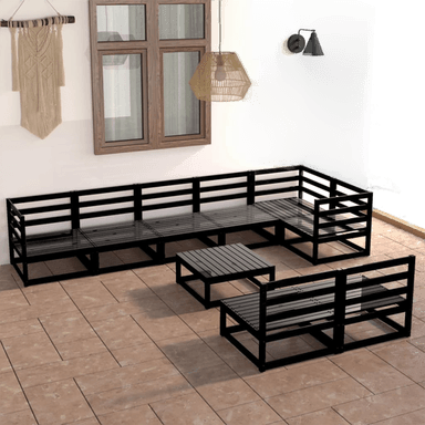 Vidaxl Hagesofagruppe 9 deler svart