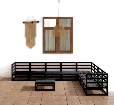 Vidaxl Hagesofagruppe 9 deler svart