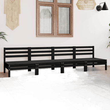 Vidaxl Hagesofagruppe 4 deler svart