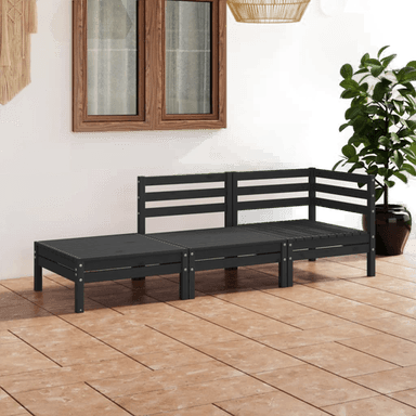 Vidaxl Hagesofagruppe 3 deler svart