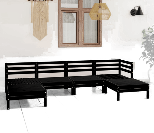 Vidaxl Hagesofagruppe 6 deler svart