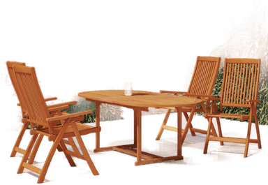 Vidaxl Utendørs spisestue 5 deler