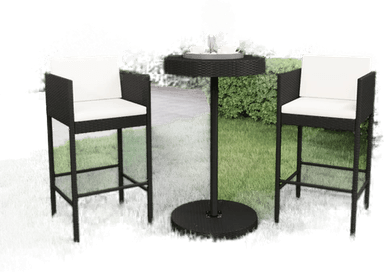 Vidaxl Barsett 3 deler svart