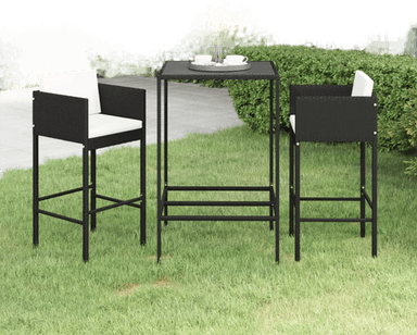 Vidaxl Barsett 3 deler svart