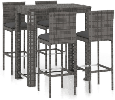 Vidaxl Barsett 5 deler grå