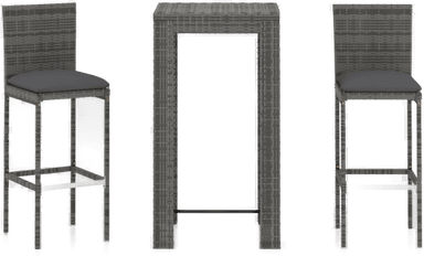 Vidaxl Barsett 3 deler grå