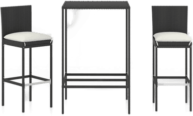 Vidaxl Barsett 3 deler svart