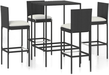 Vidaxl Barsett 5 deler svart