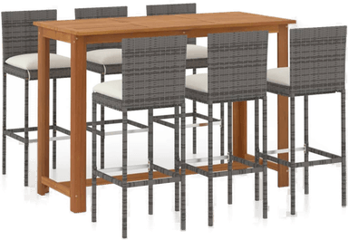 Vidaxl Barsett 7 deler grå